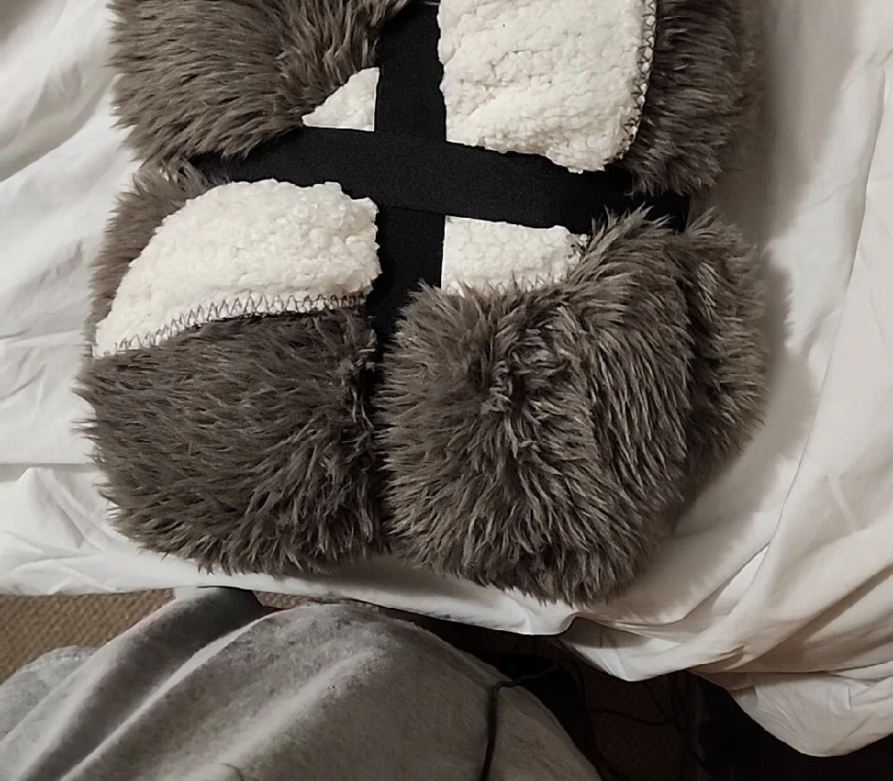 Faux Fur Gray And White Reversible Blanket